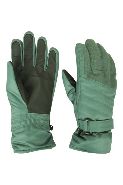 Original Glide Womens Waterproof Ski Gloves Mountain Warehouse Khaki