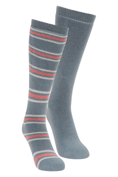 Mountain Warehouse Blue Hot Striped Ski Tube Socks 2-Pack