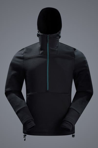 Ultra Decent Mens Power Stretch® Fleece Mountain Warehouse Origin Black