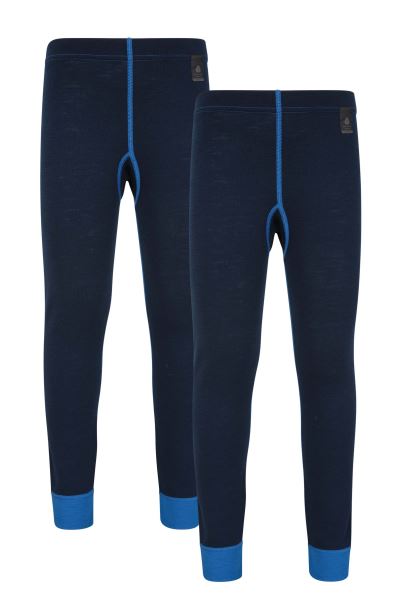 Mountain Warehouse Kids Merino Base Layer Pants 2-Pack Blue Original
