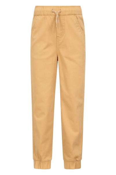 Beige Mountain Warehouse Collection Organic Pull On Kids Trousers - Long Length