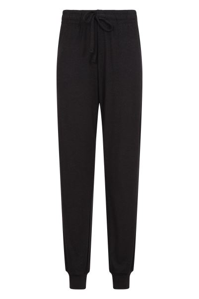 Womens Knitted Loungewear Tapered Pants Original Black Mountain Warehouse