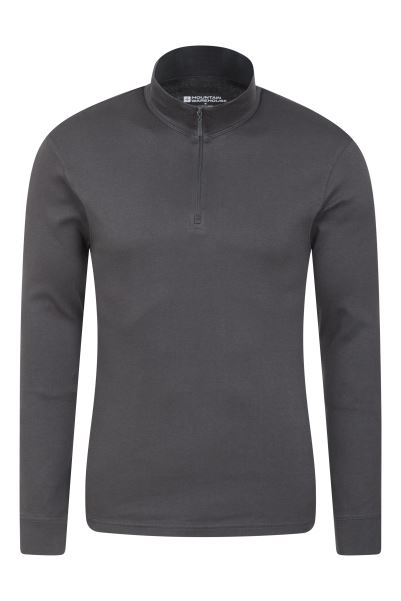 Meribel Mens Zip Neck Top Dark-Grey Mountain Warehouse Origin