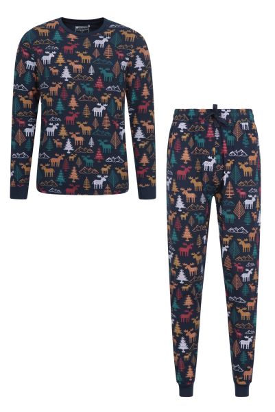 Mens Printed Pyjama Set Mountain Warehouse Navy Brands