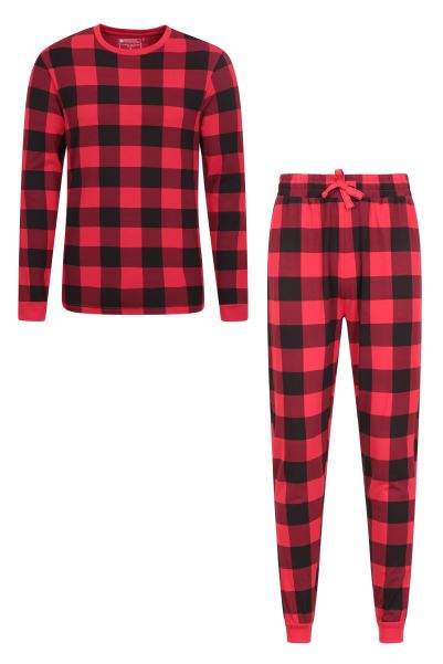 Mens Printed Pyjama Set Fashion Red Mountain Warehouse
