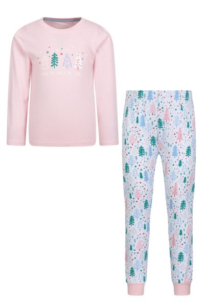 Brands Printed Kids Pyjama Set Pink Mountain Warehouse