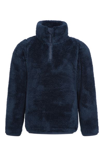 Mountain Warehouse Navy Teddy Kids Half-Zip Fleece Origin