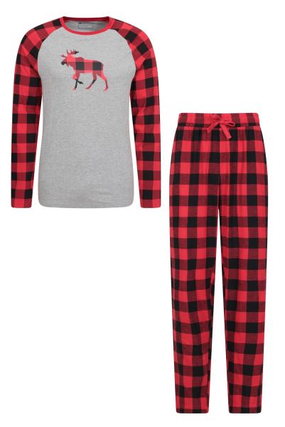 Red Mens Printed Woven Pyjama Set Mountain Warehouse Fashion