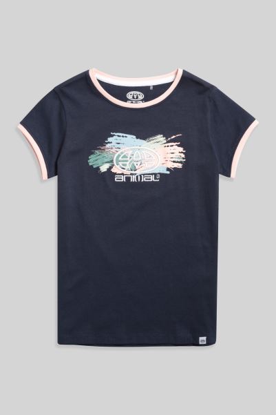 Mountain Warehouse Navy Brand Animal Sienna Kids Organic T-Shirt