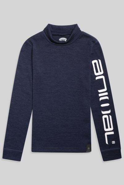 Navy Mountain Warehouse Original Animal Wrap Up Kids Merino Top