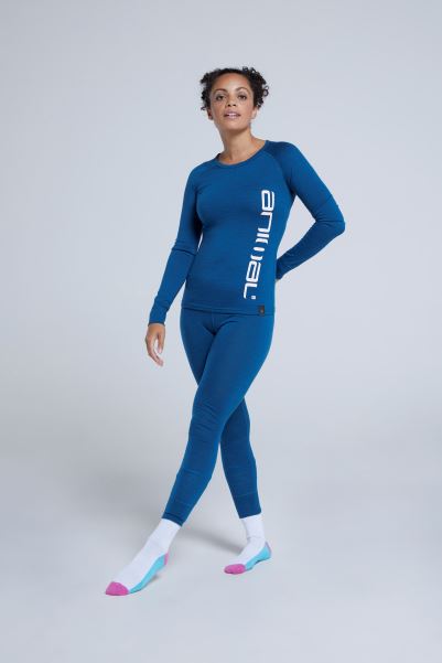 Best Animal Snowy Womens Merino Top Teal Mountain Warehouse