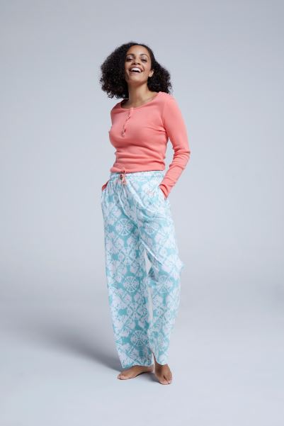 Mountain Warehouse Animal Driftoff Womens Pyjama Bottoms Collections Pale-Blue