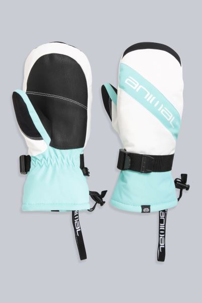 White Animal Track Womens Snow Mittens Mountain Warehouse Brand