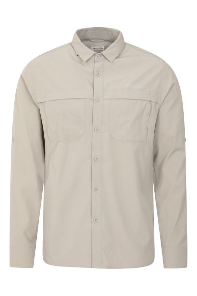 Light-Beige Treble Mens Travel Shirt Origin Mountain Warehouse