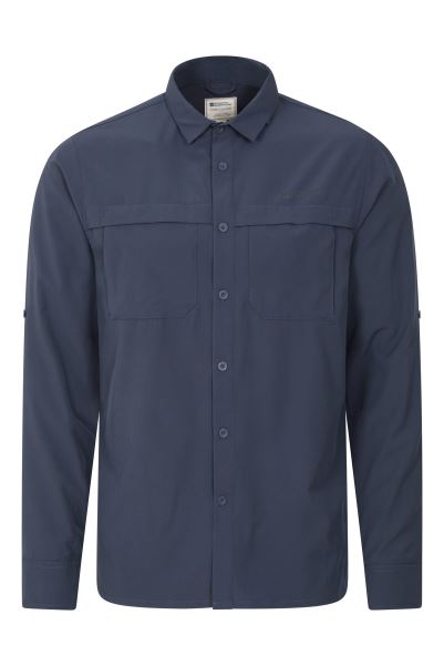 Treble Mens Travel Shirt Navy Collections Mountain Warehouse