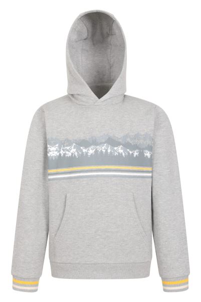 Mountain Warehouse Brand Mountain Landscape Kids Hoodie Grey