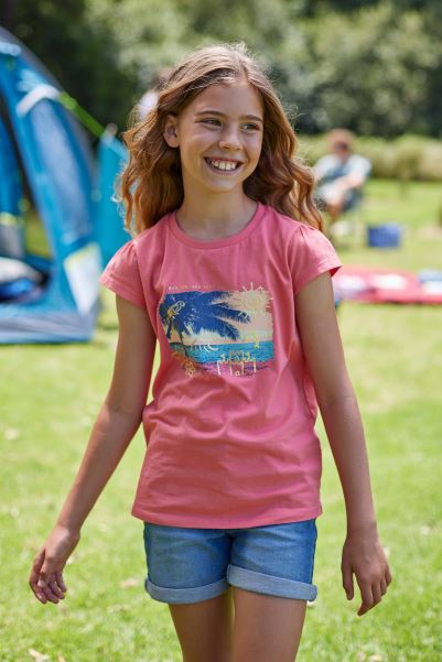 Pink Fashion Mountain Warehouse Beach Kids Organic T-Shirt