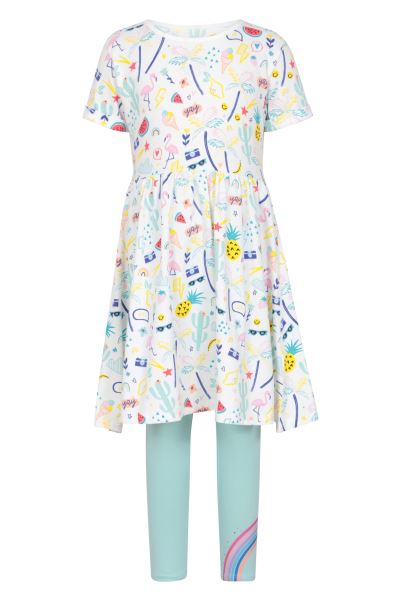 Kids Roll-Sleeve Dress With Leggings Mountain Warehouse Mixed Origin