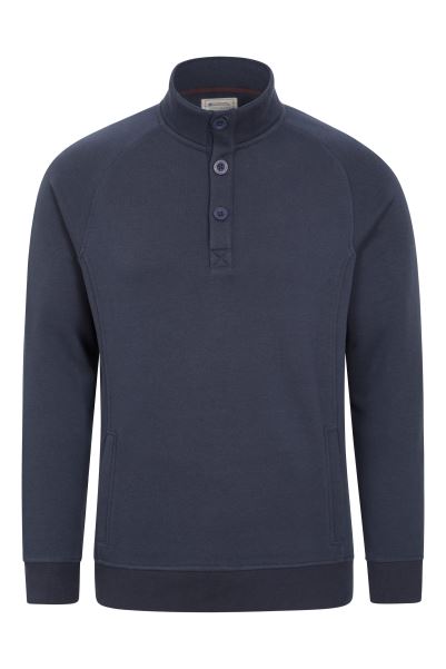Mountain Warehouse Hawthorn Mens Washed Fleece Top Navy New