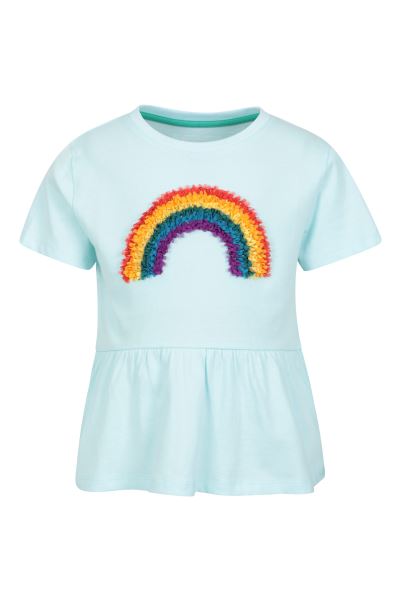 Kids Organic Ruffle Hem Tee Mountain Warehouse Origin Blue
