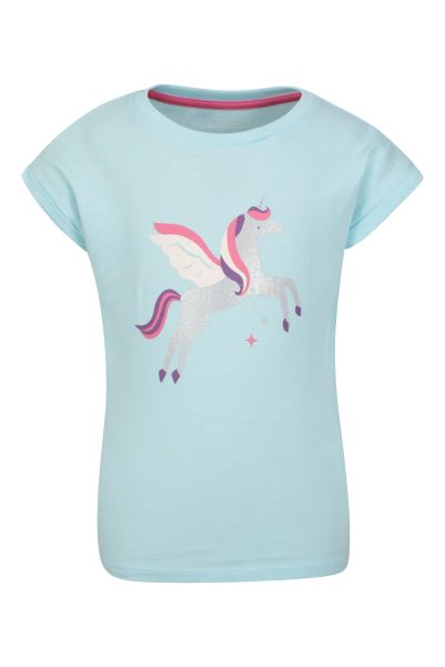 Mountain Warehouse Pink Kids Organic Glitter Unicorn Tee Fashion