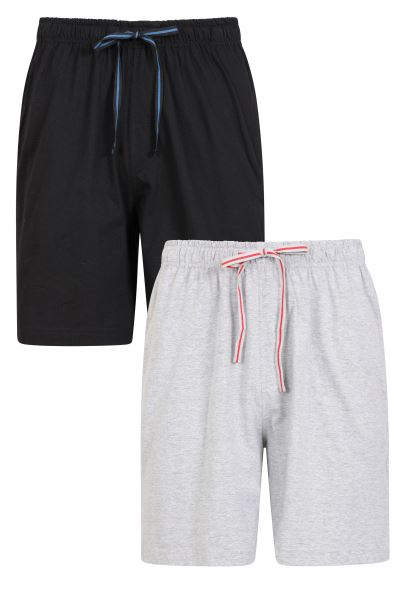Mountain Warehouse Origins Black Mens Pyjama Shorts 2-Pack