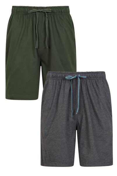 Mountain Warehouse Mens Pyjama Shorts 2-Pack Khaki Brand