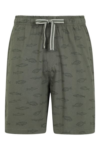 Khaki Mountain Warehouse Printed Mens Pyjama Shorts Hot