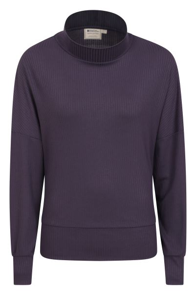Brand Mountain Warehouse Lounge Womens Rib Dolman Top Grape
