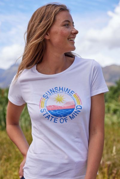 Sunshine State Of Mind Womens T-Shirt New Mountain Warehouse White