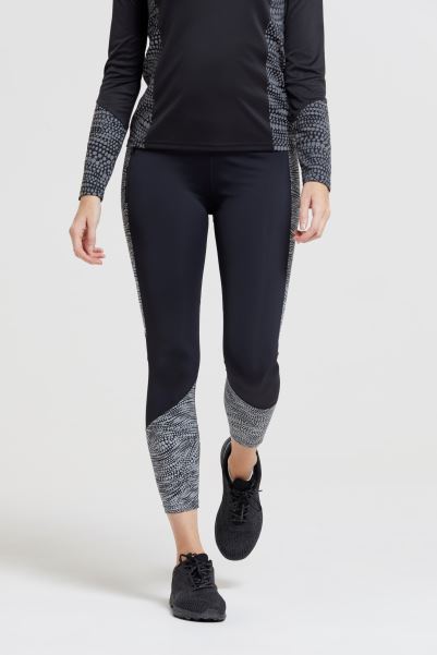 Black Reflective Womens Active Leggings Mountain Warehouse Collection