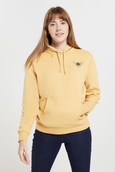 Womens Embroidered Bee Hoodie Mustard Best Mountain Warehouse