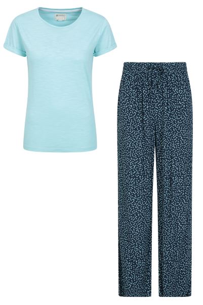 Pale-Blue Brands Womens T-Shirt & Pants Pyjama Set Mountain Warehouse