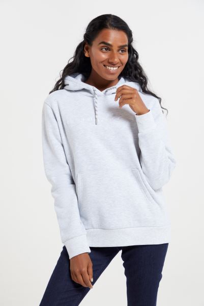 Wander Womens Embroidered Hoodie Light-Grey Brand Mountain Warehouse