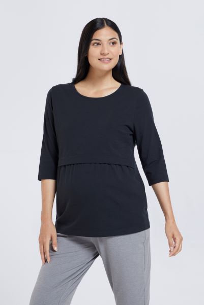 Maternity Citrine Nursing Tee 2-Pack Black Mountain Warehouse Collection