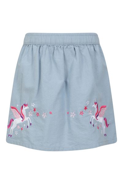 Blue Kids Embroidered Chambray Skirt Brand Mountain Warehouse