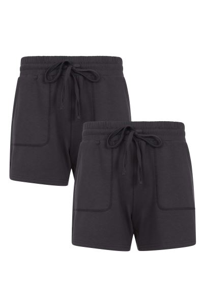 Black Comfort Womens Sweatshorts 2-Pack Collections Mountain Warehouse