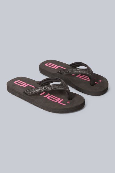 Black Animal Swish Kids Recycled Flip-Flops Collections Mountain Warehouse