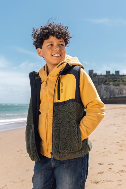 Dark-Khaki Animal Hennie Kids Recycled Gilet Mountain Warehouse Collection