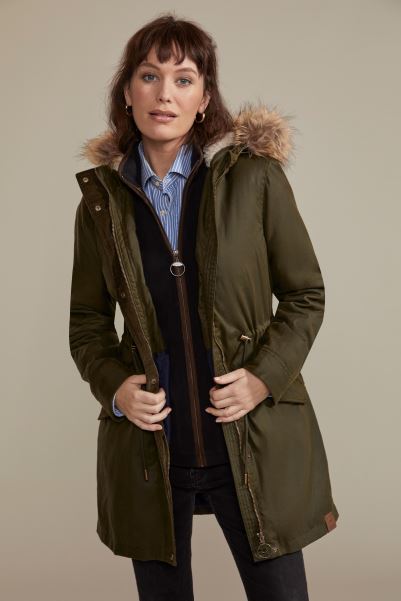 Mountain Warehouse Stirling Womens Waxed Cotton Parka Khaki Fashion