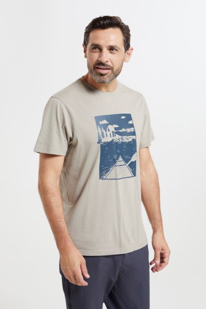 Canoe Mens Organic T-Shirt Brands Mountain Warehouse Cream