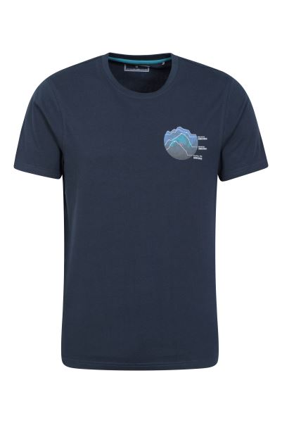 Navy Three Peaks Outline Mens Tee Mountain Warehouse Best