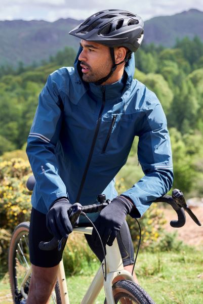 Rapid Mens Waterproof Cycling Jacket Dark-Teal Hot Mountain Warehouse
