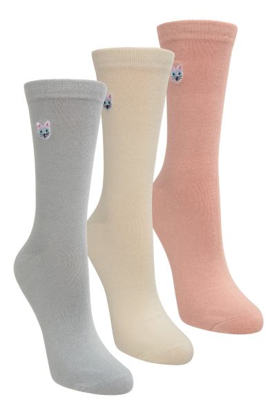 Pale-Pink Mountain Warehouse Cat Womens Bamboo Socks 3-Pack Origins