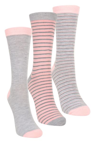 Best Striped Womens Recycled Socks 3-Pack Mountain Warehouse Pink