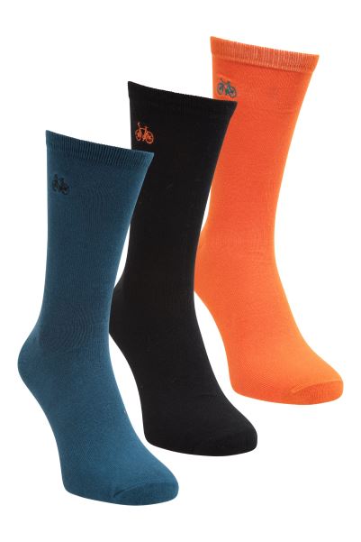 Bike Mens Bamboo Socks 3-Pack Mountain Warehouse Origin Orange
