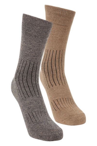 Origin Mens Lightweight Merino Socks 2-Pack Tan Mountain Warehouse