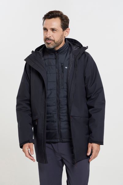 Commuter Mens 3 In 1 Jacket New Black Mountain Warehouse