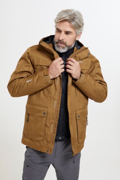 Tan Logan Mens 3 In 1 Waterproof Jacket Mountain Warehouse Origins