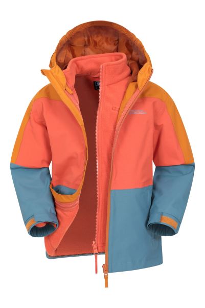 Cannonball Ii Kids 3 In 1 Waterproof Jacket Mountain Warehouse Orange Origin